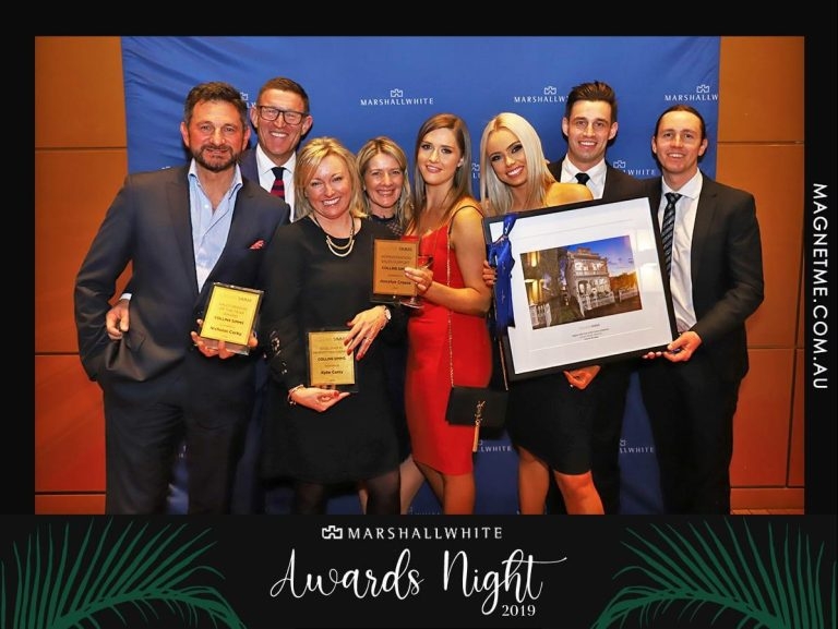 Corporate awards night group photo at Marshall White 2019 — professional live event photography by Magnet-Me Melbourne